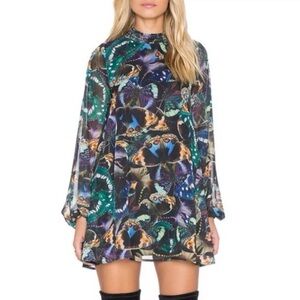 Showmeyourmumu Multicolor Butterfly Print Dress